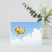 Briefkaart vliegende varkens (Staand voorkant)