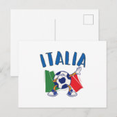 Briefkaart Voetbal vlag Italië (Voorkant / Achterkant)