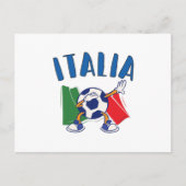 Briefkaart Voetbal vlag Italië (Voorkant)