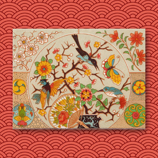 Briefkaart vogels en vlinders