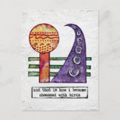 Briefkaart vogels - grappig geobsedeerd door vogel (Voorkant)