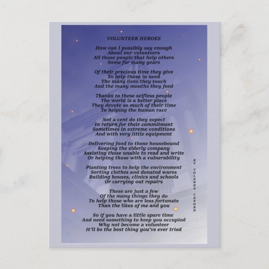 Briefkaart Volunteer Heroes (Voorkant)