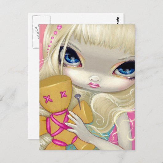 briefkaart "Voodoo in roze" (Voorkant / Achterkant)