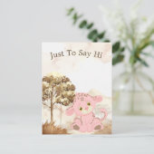 Briefkaart voor aangepaste roze luipaard voor kind (Staand voorkant)