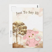 Briefkaart voor aangepaste roze luipaard voor kind (Voorkant / Achterkant)