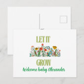 briefkaart voor aankondiging van baby (Voorkant / Achterkant)