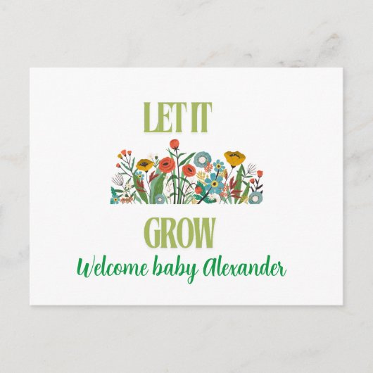 briefkaart voor aankondiging van baby (Voorkant)