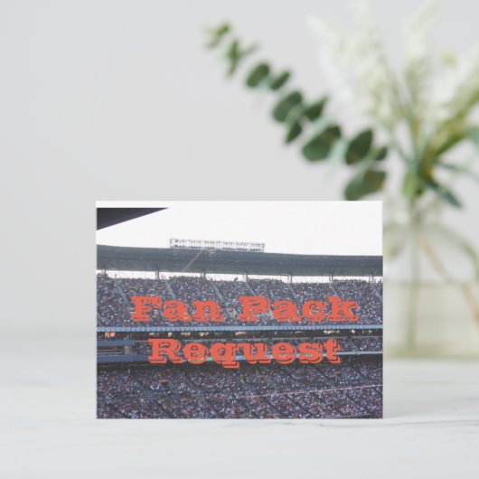 Briefkaart voor aanvraag van een Fan Pack (Staand voorkant)