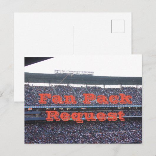 Briefkaart voor aanvraag van een Fan Pack (Voorkant / Achterkant)