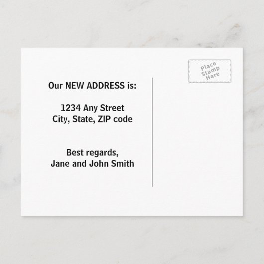 Briefkaart voor adreswijziging (Achterkant)