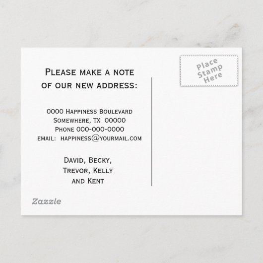 Briefkaart voor adreswijziging (Achterkant)