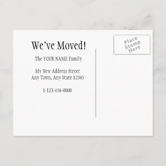 Briefkaart voor adreswijziging (Achterkant)