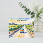 BRIEFKAART VOOR ADRESWIJZIGING IN AUTO IN BEWEGING (Staand voorkant)