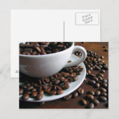 Briefkaart voor afdruk van koffiebonen (Voorkant / Achterkant)