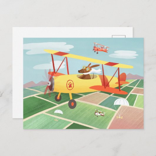 Briefkaart voor aflevering van het vliegtuig (Voorkant / Achterkant)