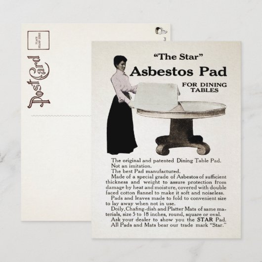 Briefkaart voor  asbest reclame (Voorkant / Achterkant)