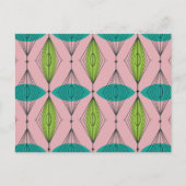 Briefkaart voor atoomroze Ogee en Starbursts (Voorkant)