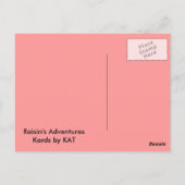 Briefkaart voor avonturen van Raisin (Achterkant)