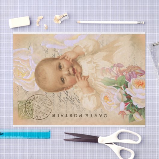  Briefkaart voor baby's - Weefpapier Tissuepapier (Craft)