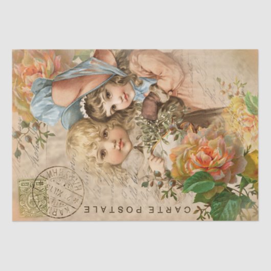 Briefkaart voor baby's - Weefselpapier Tissuepapier (Voorkant)