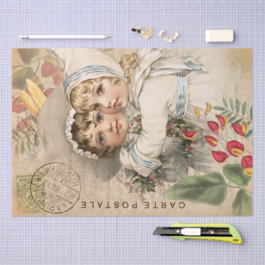 Briefkaart voor baby's - Weefselpapier Tissuepapier (Craft)