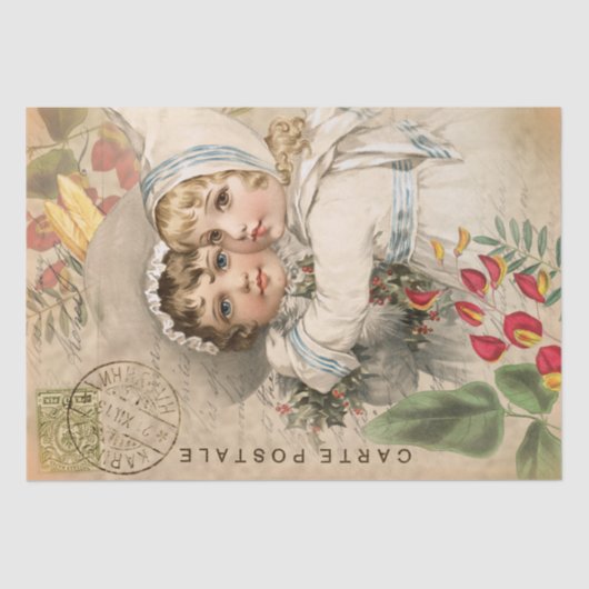 Briefkaart voor baby's - Weefselpapier Tissuepapier (Voorkant)