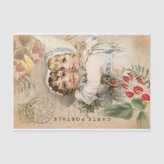 Briefkaart voor baby's - Weefselpapier Tissuepapier (Voorkant)