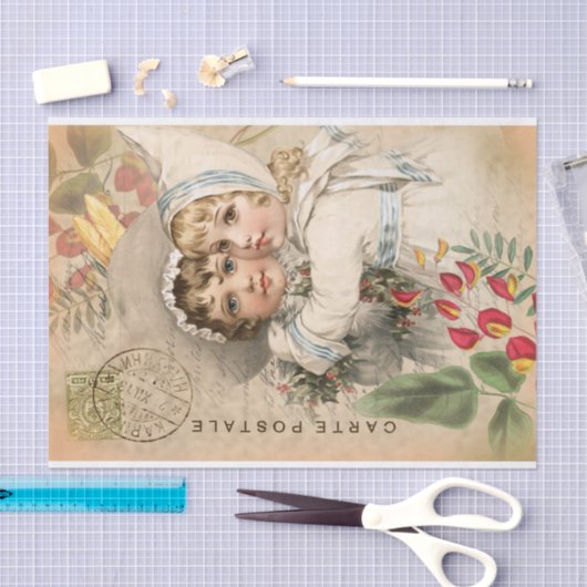 Briefkaart voor baby's - Weefselpapier Tissuepapier (Craft)