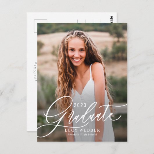 Briefkaart voor bekendmaking Afstuderen in finely  (Voorkant / Achterkant)