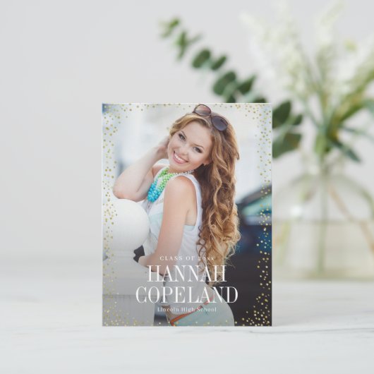 Briefkaart voor bekendmaking van Afstuderen met re (Staand voorkant)