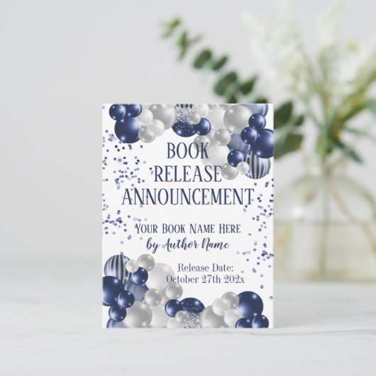 Briefkaart voor bekendmaking van boekversie (Staand voorkant)