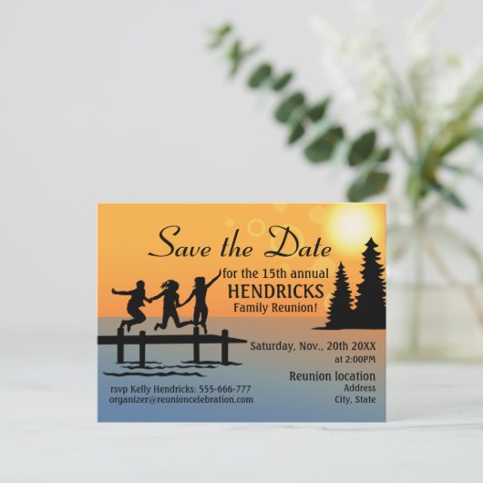 Briefkaart voor bekendmaking van creatieve gezinsh (Staand voorkant)