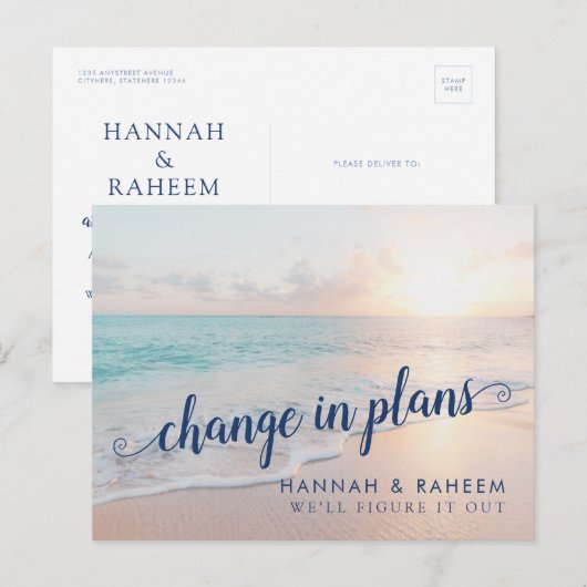 Briefkaart voor berichten over het overschrijden v (Voorkant / Achterkant)