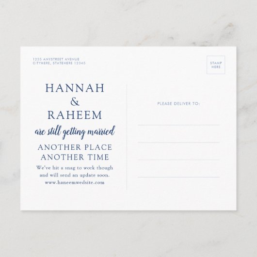 Briefkaart voor berichten over het overschrijden v (Achterkant)