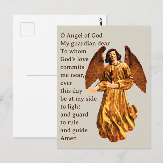 Briefkaart voor beschermengelgebed (Voorkant / Achterkant)