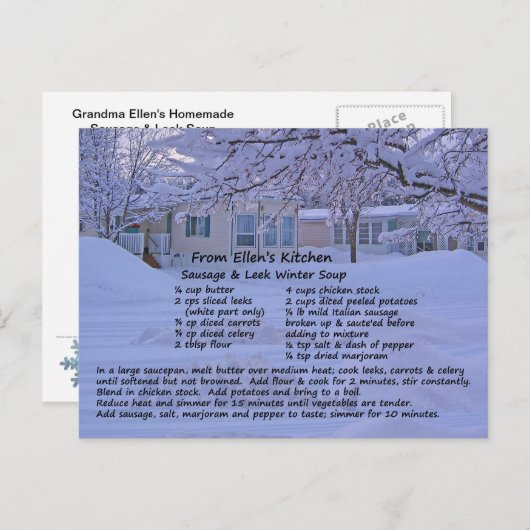 Briefkaart voor besparen en oogsten (Voorkant / Achterkant)