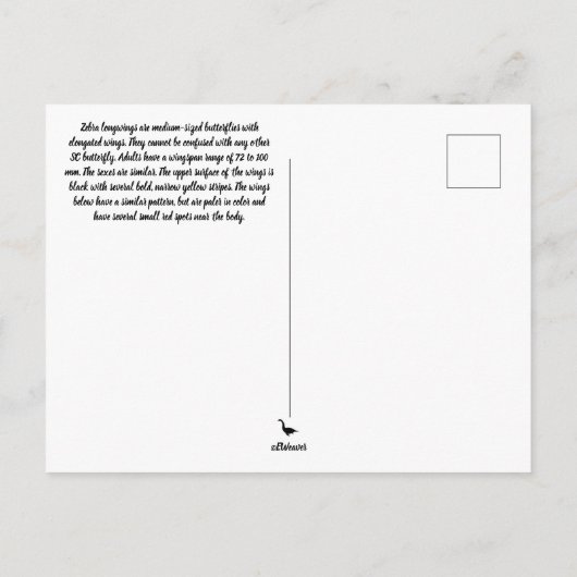 Briefkaart voor beugvlinder (Achterkant)