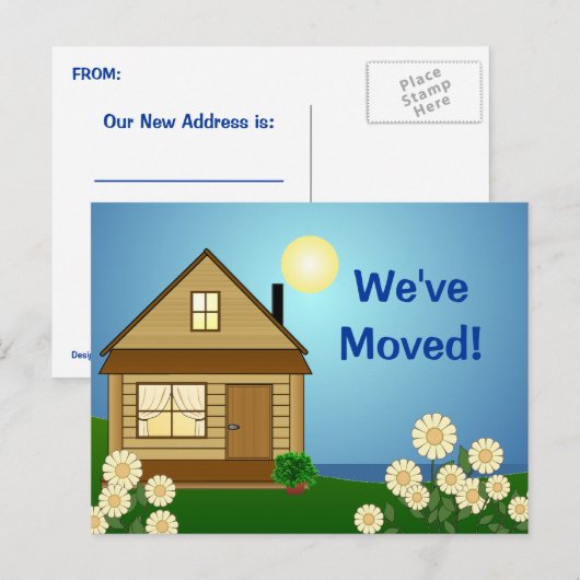 Briefkaart voor bewegende aankondiging (Voorkant / Achterkant)