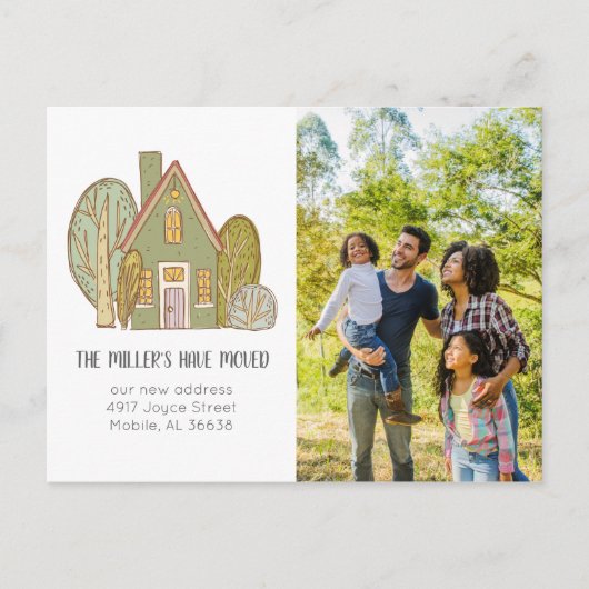 Briefkaart voor bewegende aankondiging | Nieuwe bu (Voorkant)