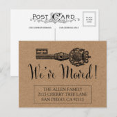 Briefkaart voor bewegende aankondiging - sleutel (Voorkant / Achterkant)