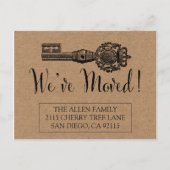 Briefkaart voor bewegende aankondiging -  sleutel (Voorkant)