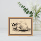 Briefkaart voor binnenhuiskattentekening Japanse i (Staand voorkant)