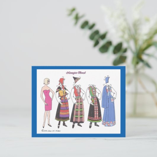 Briefkaart voor bladdollar uit Noors Bundapapier (Staand voorkant)