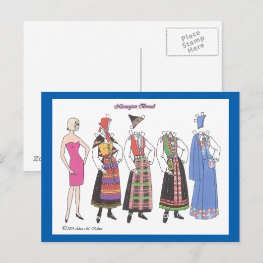 Briefkaart voor bladdollar uit Noors Bundapapier (Voorkant / Achterkant)