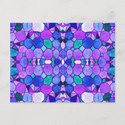 Briefkaart voor blauw Museum Crystals (Voorkant)