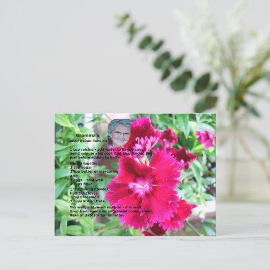 Briefkaart voor boiled Raisin Cookie Recipe (Staand voorkant)