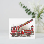 Briefkaart voor brandweerwagen (Staand voorkant)