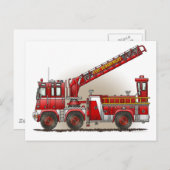 Briefkaart voor brandweerwagen (Voorkant / Achterkant)