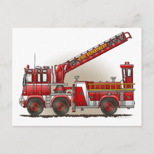 Briefkaart voor brandweerwagen