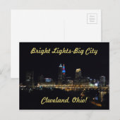 Briefkaart voor Bright Lichten Cleveland Ohio (Voorkant / Achterkant)